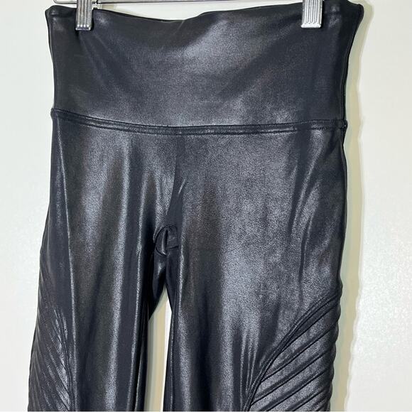 SPANX Moto Faux Leather Leggings Size Small EUC - Picture 5 of 8